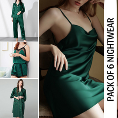 Emerald Green Sleepwear pack of 6