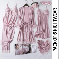 Heavenly Touch Lace Nightgown Set Of 6