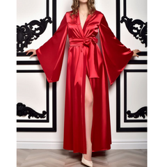 Red Full Sleeves Long Gown