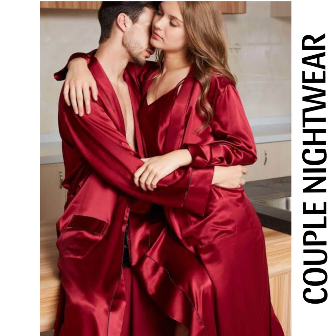 Perfect Pair Of Red Couple Nightwear