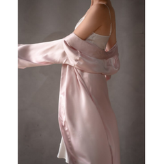 Blush Pink Long Sleeves Robe For Women