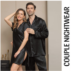 Black Cozy Couple Nightwear Set