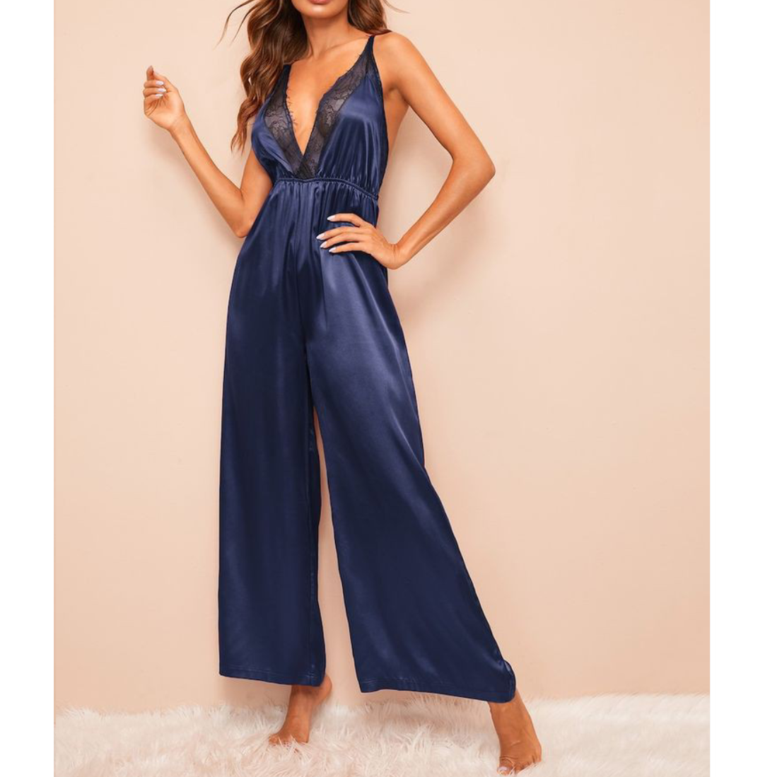 Navy Blue Sleepwear Jumpsuit